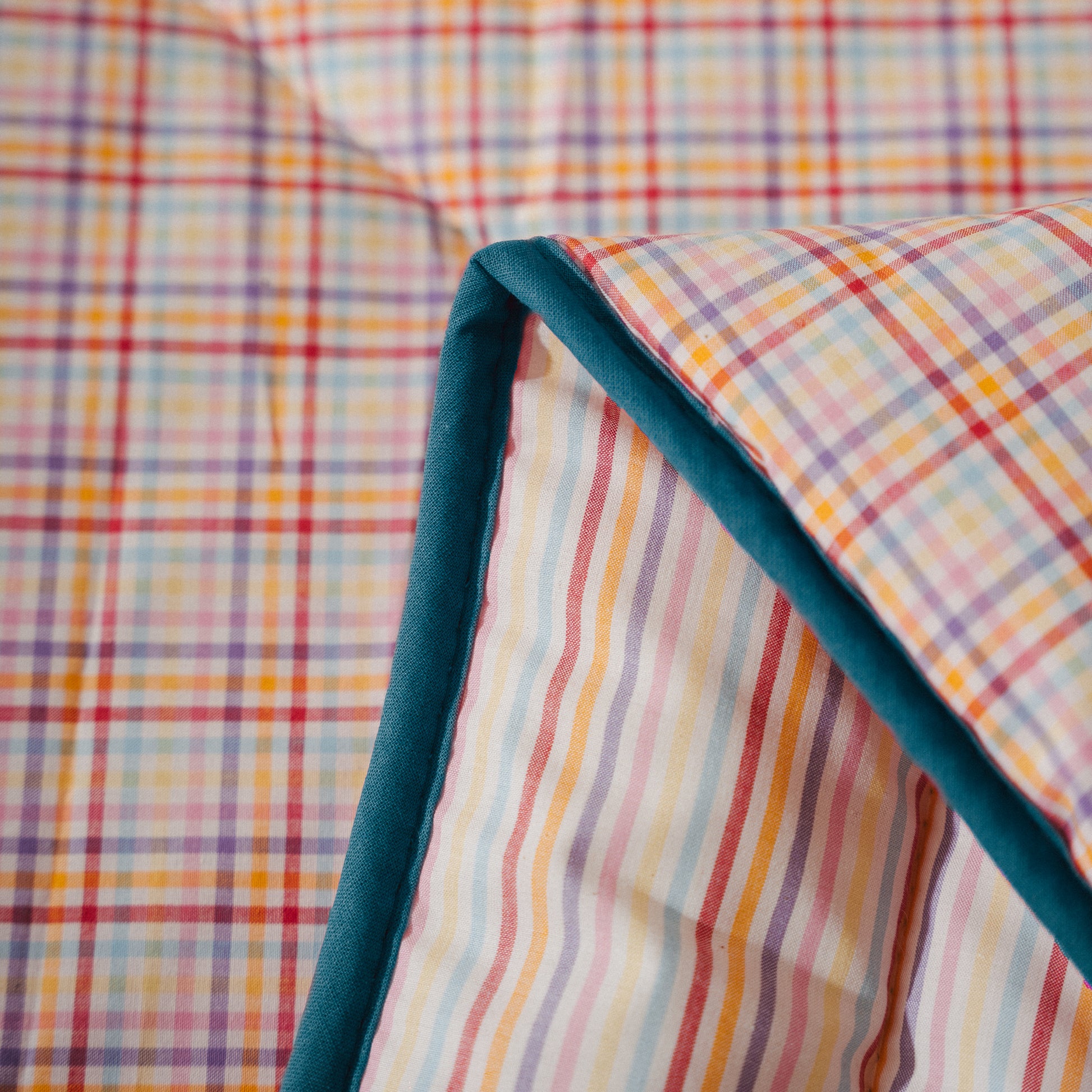 Colcha Decorativa, ARCO-ÍRIS, AZUL