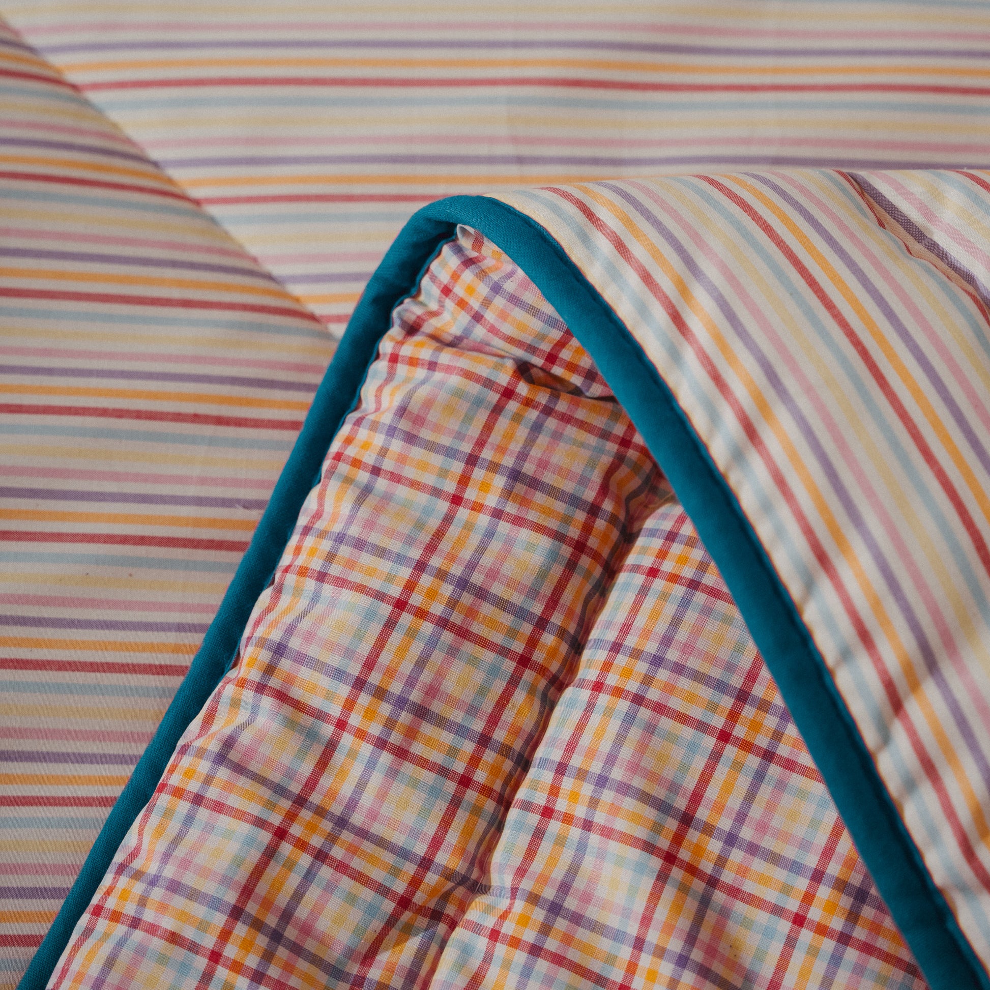 Colcha Decorativa, ARCO-ÍRIS, AZUL