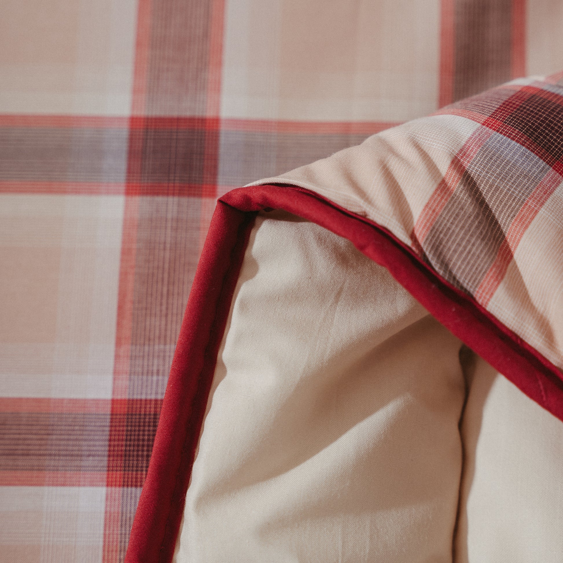 Colcha Decorativa, XADREZ VERMELHO