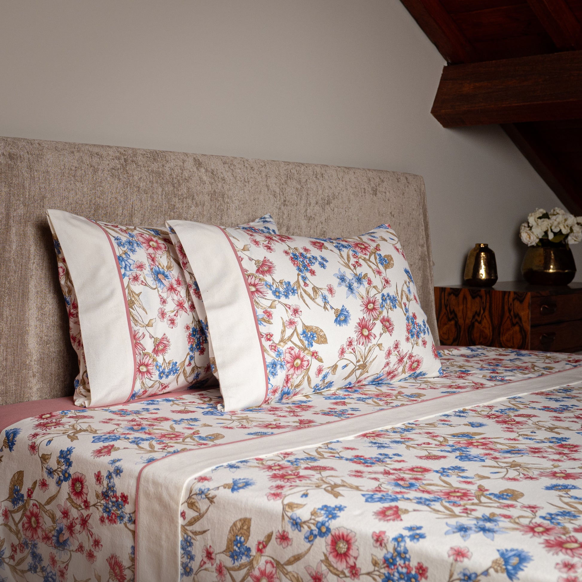 Jogo de Lençóis, Flanela, DÁLIA, Rosa