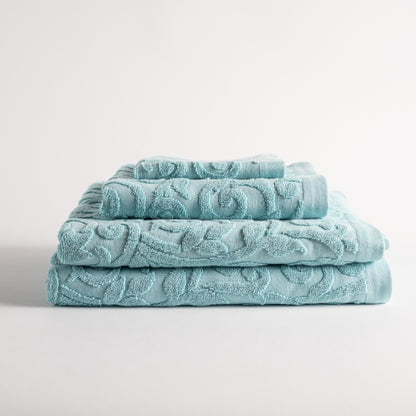 Toalha de banho, Jacquard Floral, Azul Aqua